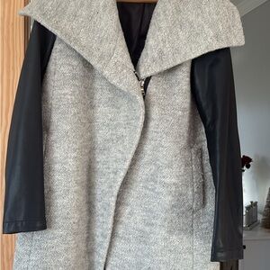 Express Gray and Black Trench Coat